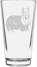 Yorkshire Terrier Yorkie Custom Personalized Dog Themed Etched All Purpose 16oz Pint Glass