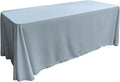 LA Linen Polyester Poplin Washable Rectangular Tablecloth, Stain and Wrinkle Resistant Table Cover 90x132, Fabric Table Cloth for Dinning, Kitchen, Party, Holiday 90 by 132-Inch, Blue Light