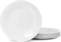 Melamine Beaded Appetizer/Salad/Dessert/Side Plates,Basic White Set of 6,8.5 inch,Platter,Serving Dishes,Kid-Friendly,Chip and Break-Resistant,Dishes Set for Valentine's Day, Weddings & Everyday Meals