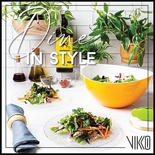 Vikko Elegant Textured Glass Plates - Set of 4 Stackable Salad & Dessert Plates, 8.5 Inch, Dishwasher Safe