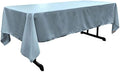 LA Linen Polyester Poplin Washable Rectangular Tablecloth, Stain and Wrinkle Resistant Table Cover 60x126, Fabric Table Cloth for Dinning, Kitchen, Party, Holiday 60 by 126-Inch, Blue Light