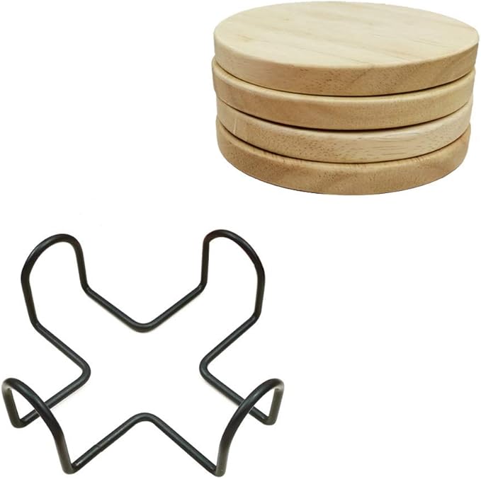 Personalized Wooden Coasters, Custom Engraved Monogram Coasters - Great Gifts (XL, Set of 4)