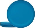 TP 10" Plate Set, 6-Piece Melamine Round Dinner Plates, Unbreakable Weighty Serving Dishes for Home, Outdoor Party, Restaurants, Coastal Blue