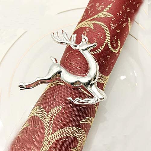 Napkin Rings Set of 8 Silver Set of 8 Napkin Rings Christmas, Holidays, Thanksgiving Deer -o