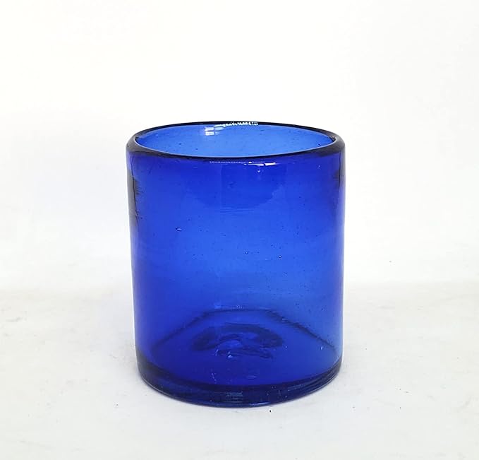 Solid Cobalt Blue 9 oz Short Tumblers (set of 6), Recycled Glass, Lead-free, Toxin-Free (9oz Tumbler)