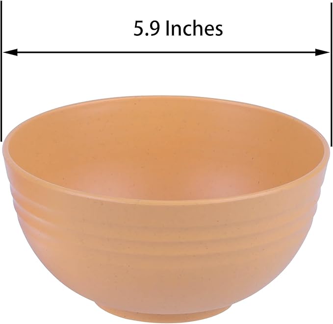 LuckyZone Unbreakable Cereal Bowls - 24 oz Reusable Wheat Straw Bowl Set of 4 - Dishwasher & Microwave Safe - Perfect for Cereal, Soup and Rice - BPA Free, Healthy & Eco-Friendly (4 Color_H)