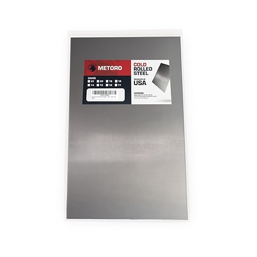 Metoro 16-Gauge 18" x 12" 5 Pack Mild CRS Steel Sheet - Formable, Weldable, Magnetic, Smooth Surface - Industrial-Grade Metal Plate for DIY Projects, Fabrication, and More. (5, .060 18 x 12)
