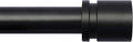 Curtain Rods for Windows 16 to 144 Inches Adjustable Length 1 Inch Diameter Window Curtain Rod with Aluminium Finials, Black