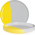 Thomas Fuchs Creative Melamine Side Plates, Set of 4, Gray/Lemon, Injection Molded, Durable, Dishwasher Safe, Chip and Break-Resistant, Kid-Friendly, Indoor/Outdoor Use