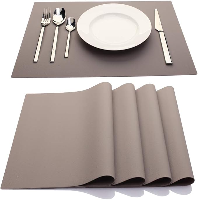 IYYI Silicone Placemats, Placemats for Kids, Placemats Set of 4, Waterproof Heat Resistant Non-Slip Table Mats for Dining Table, Easy to Clean