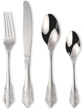 Vintage Silverware Flatware Set for 8, European Classic Style 32 Pieces Stainless Steel Tableware Cutlery Set,Fine Kitchen Utensils for Wedding Restaurant Hotel Christmas