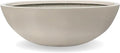 6.9" H x 19.7" D Round Bowl Fiberstone Planter for Succulent and Lotus with Drainage Hole, Smooth Finishes, Weather Resistant, Included 2 Extra Coco Mats (Taupe, 17.9" Pot Opening)