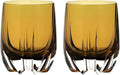 Barski Whiskey Glasses - Double Old Fashioned Amber Rocks Glass - Set of 2 Lowball Tumbler - Heavy Base- DOF Crystal Glass Tumblers - For Scotch - Bourbon - Drinking Glasses - 11 oz, Made in Europe