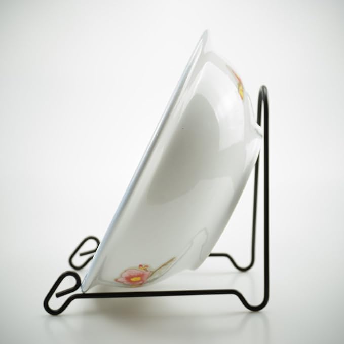 Artliving (4 Pack Black Display Stand Easel Iron Bowl Stands for Display Large Deep Bowls, Platters and Deep Dishes