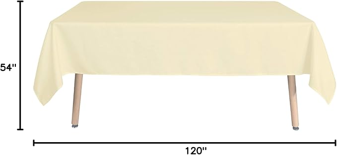 sancua Rectangle Tablecloth - 54 x 120 Inch - Water Resistant Spill Proof Washable Polyester Table Cloth, Decorative Fabric Table Cover for Dining Tables, Buffet Parties and Camping, Beige