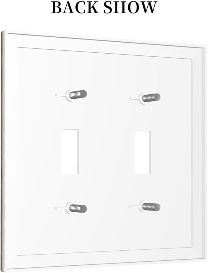 Decorative Light Switch Cover Brown Rustic Wood Grain Vintage Wooden Texture 2 Gang Wall Plate Double Toggle Switch Plate Receptacle Electrical Outlet Cover Switchplate for Cabin Bedroom（2 Pack）