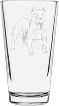 Staffordshire Bull Terrier Staffie Custom Personalized Dog Themed Etched All Purpose 16oz Pint Glass
