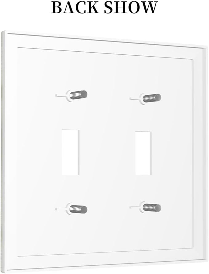 Decorative Light Switch Cover Mid Century Modern Retro Stars 2 Gang Wall Plate Double Toggle Switch Plate Receptacle Electrical Outlet Cover Switchplate for Bathroom Bedroom Decor（2 Pack）