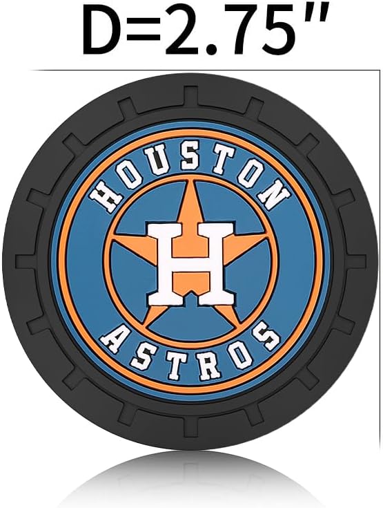 Silicone Astros Car Cup Holder Coasters,Baseball Fans Car Coasters for Huston Astros Fans, Non-Slip Universal Fit Cup Holder Insert