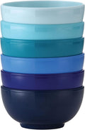 French Bull Melamine Mini Bowls, 6-Piece Set, Small Serving Bowl – Snack, Condiment, Dip, Dessert, Ice Cream – Shatter Proof, Food-Safe, BPA Free, Dishwasher Safe, 4” 10 oz - Shades of Blue
