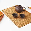 8 Pack Rectangular Woven Placemats, Rattan Wicker Table Mats, 17" x 12", Natural Seagrass Place Mats for Dining Table