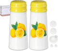 Salt and Pepper Shakers Set - HAPPY KIT 2-Count Ceramic Salt and Pepper Grinder Set with Silicone Lid and Funnel for Table, RV, Camp, BBQ Gift Box Ready (Lemon)
