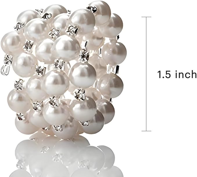 Decozen Set of 8 White Napkin Rings with Pearl Design, Festive, Table Decor Setting for Holiday, Wedding, Birthday, Kitchen, Home Decor, Housewarming Gift - Mothers Day Decorations
