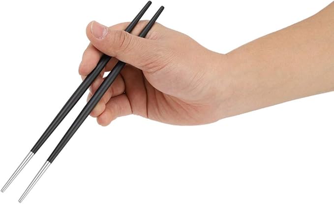 Alvinlite 304 Stainless Steel Chopstick Japanese Sushi Chopsticks Tableware Set Korean Chopsticks Set |Silver Black| chopstick sushi