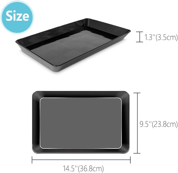 Serving Tray Platter, 2 Pcs Food Tray for Veggie Fruit Snack Dessert Cookie Cheese, Food Trays for Party Supplies Display, Plastic Platters for Serving Food, Large Trays, BPA Free