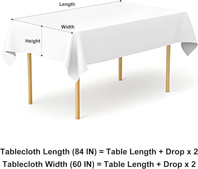 misaya 2 Pack Waterproof Vinyl Table Cloth, Buffalo Flannel Backed Tablecloth, Wipeable Plastic Table Cover for Dinner, Kitchen, Outdoor (60" x 84", Black and White)
