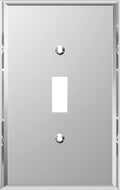 LIDER Reflective Acrylic Toggle Switch Wall Plate, Mirrored Light Switch Cover, Plexiglass Cover Plate, Acrylic Glass, Oversized 1-Gang 5.25" x 3.44", LWP-11O-ASV, Silver