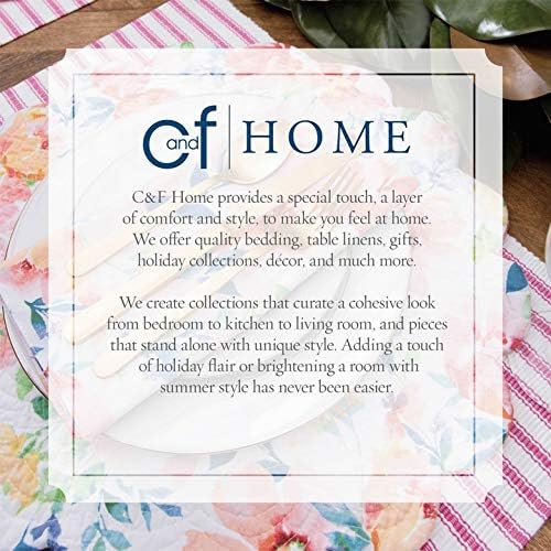 C&F Home 17" Althea Round Scalloped Edge Cotton Quilted Placemats, Set of 6 Spring Springtime Butterfly Dragonfly Plants Fern Greenery Nature Tabletop Décor Decoration S/6 Round Placemat Set of 6
