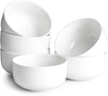 DOWAN White Ceramic Bowls Set of 6, 22 oz Ceramic Cereal Bowls, Everyday Cereal, Soup & Rice Bowls, Stackable Stoneware for Modern Kitchens, Dishwasher & Microwave Safe Bowl