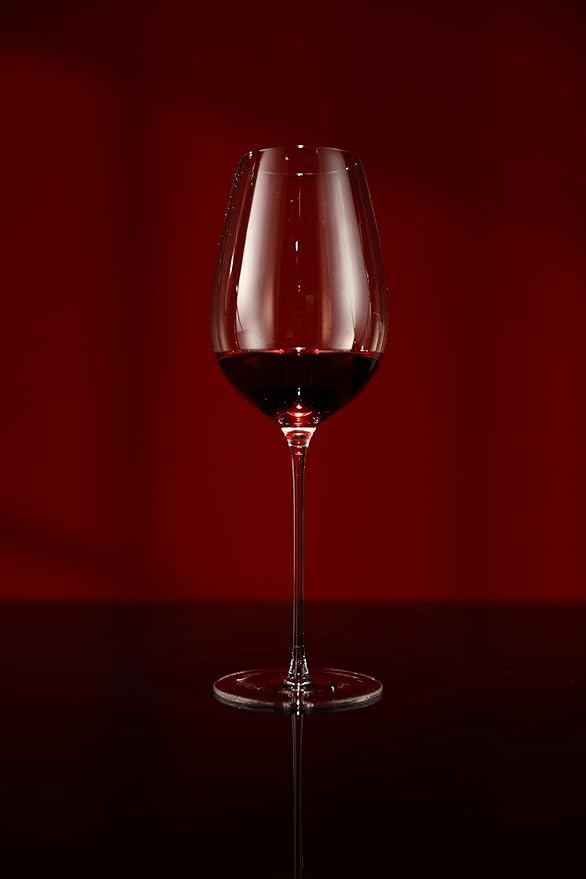 Red Wine Glasses Set of 4, 22oz, Hand Blown Premium Crystal Wine Glasses, Clear Stem,Thin Rim, - Perfect for Red or White, Daily Use,Unique Wedding Anniversary or Birthday Gift