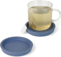 Carrotez Thick Silicone Coasters for Drinks, Round Bulky Cup Coasters for Coffee Table, Desk, Set of 2 - Blue