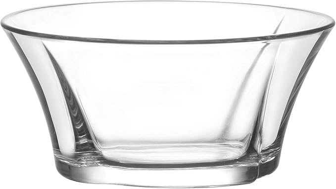 LAV Elegant Glass Dessert, Snack Bowl Set of 6 - Stackable - 10 oz for Parfait, Porridge, Snacks, Side Dishes, Pudding, Fruit Salad, Ice Cream, Small Bowls - Dishwasher Safe, Kitchen Prep, Tableware