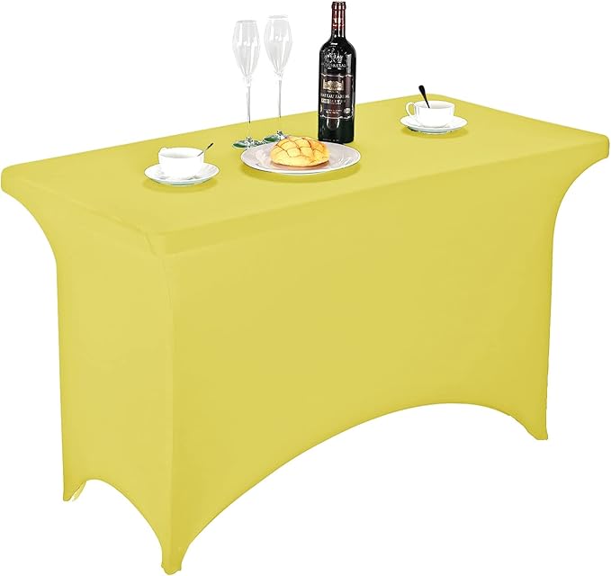 LZY Spandex Fitted Stretch Table Cover for 4ft or 6ft or 8ft Folding Table, Rectangular Cocktail Tablecloth, Perfect for Party or Banquet