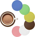 6Pcs Non-Slip Silicone Coasters,Heat Insulation Silicone Drink Cup Mat,Rubber Drink Coaster Protect Table from Scratch Damage