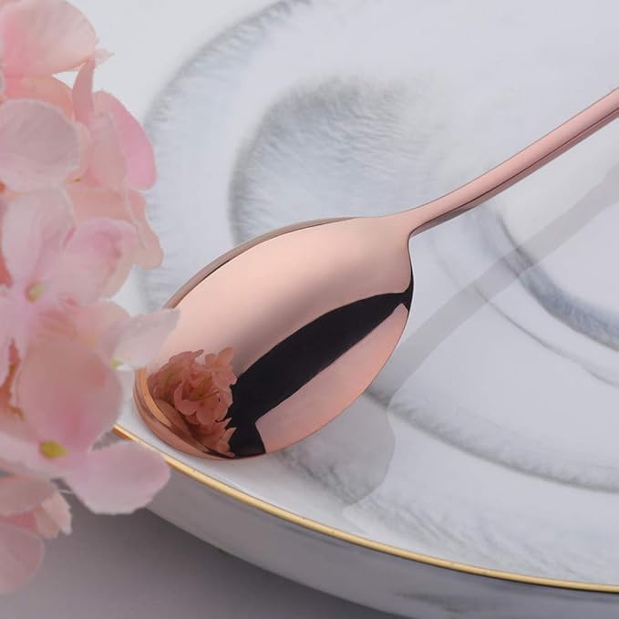 Buyer Star 8 Color Dinner Table Spoons 8-Inch Stainless Steel Metal Korean Soup Spoons
