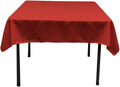LA Linen Polyester Poplin Washable Square Tablecloth, Stain and Wrinkle Resistant Table Cover 58x58, Fabric Table Cloth for Dinning, Kitchen, Party, Holiday 58 by 58-Inch, Red