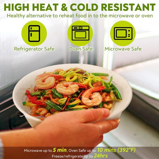 17 oz Paper Bowls (100 Pack) Disposable Bamboo Bowls - Heavy Duty, Microwavable Oven Safe - Perfect for Salads, Ice Cream, Hot Soups, Cereals & Party Fun - Eco-Friendly, Leak-Proof