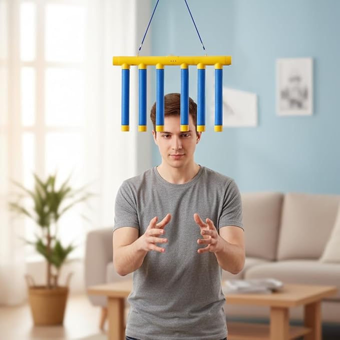 Reflective Drop Stick Challenge Game, Hand Eye Coordination Reflex Training Toy, 3 Adjustable Speed Modes, Catching Sticks Game for All Ages (Light Blue)