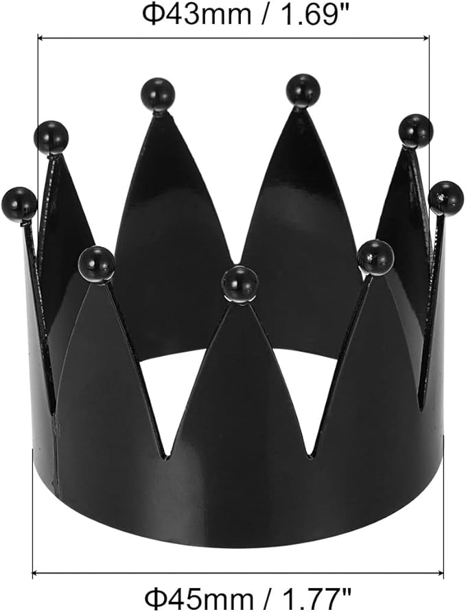 uxcell Metal Napkin Rings Set of 4, Crown Shape Napkin Ring Holder Buckle for Dining Table Decorations Wedding Birthday Holiday Party, Black