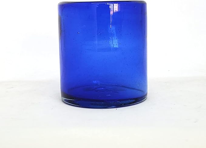 Solid Cobalt Blue 9 oz Short Tumblers (set of 6), Recycled Glass, Lead-free, Toxin-Free (9oz Tumbler)