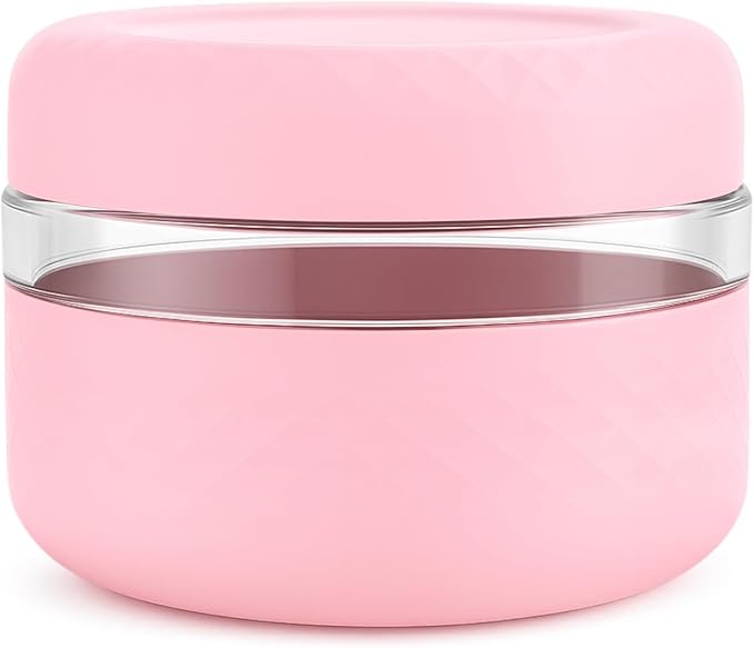 16 oz Glass Lunch Bowl Container with Lid | Leak & Spill Proof, BPA-Free, Microwave & Dishwasher Safe, Airtight Meal Prep & Food Storage Jar for Lunch, Salad, Soup, Overnight Oats, Stew, Yogurt