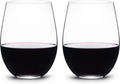 LUXU Stemless Glasses(Set of 2)-20 oz,Clear Wine Cups,Crystal Whiskey Tumblers,Large Water Goblets,Drinking Glassware for Beer,Great Wine Gifts