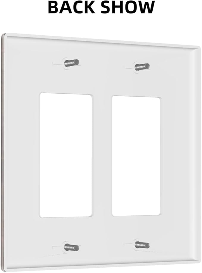 Outlet Covers Brown Red Rustic Wood Grain Retro Farmhouse 2 Gang Light Switch Cover Double Rocker Wall Plate Decorative GFCI Receptacle Electrical Switchplate for Farmhouse Cabin Decor（2 Pack）