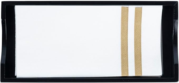 Restaurantware 9.5 x 4.25 x 2 Inch Flat Napkin Holder 1 Rectangle Wooden Napkin Holder - For Kitchen Tables or Countertops Sturdy Black Bamboo Kitchen Napkin Holder Dining Room Decor