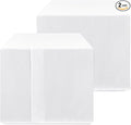 HolidayIdeas 2 Pack Square Fitted Table Covers - 34 x 34 Inch - White Fabric Washable Tablecloth Protectors for Folding Table, Parties, Wedding, Trade Show, Dining
