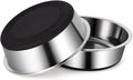 Dog Bowls Durable Heavy Duty Stainless Steel Dog Bowls Non-Slip Basic Bowl for Dogs with Rubber Base (2 Pack, 2 Cups)